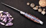 UNIKAT: Taschenmesser Laguiole du Barry, Edition BARRYLOS 40, Mammutbackenzahn, brosse, guillochierte Biene Ansicht 1