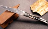 UNIKAT: Taschenmesser Laguiole du Barry, Edition BARRYLOS 45, Mammutstoß, brosse, guillochierte Biene Ansicht 3