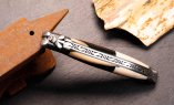 UNIKAT: Taschenmesser Laguiole du Barry, Edition BARRYLOS 45, Mammutstoß, brosse, guillochierte Biene Ansicht 4