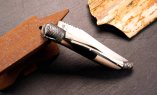 UNIKAT: Taschenmesser Laguiole du Barry, Edition BARRYLOS 45, Mammutstoß, brosse, guillochierte Biene Ansicht 5