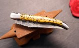 UNIKAT: Taschenmesser Laguiole du Barry, Edition BARRYLOS 47, rekonstituierter Stein, brosse, double platines Ansicht 4