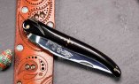 UNIKAT: Taschenmesser Laguiole du Barry, Edition BARRYLOS 49, 11 cm, Büffelhorn, brillant, guillochierte Platine Ansicht 5