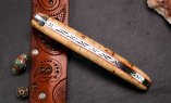 UNIKAT: Taschenmesser Laguiole du Barry, Edition BARRYLOS 52, 14 cm, Esche, brillant, guillochierte Biene Ansicht 2