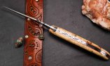 UNIKAT: Taschenmesser Laguiole du Barry, Edition BARRYLOS 52, 14 cm, Esche, brillant, guillochierte Biene Ansicht 3