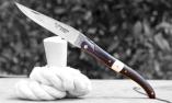 UNIKAT: Taschenmesser Laguiole en Aubrac, Edition MEDITEM 07, Ebenholz, plein, brosse, guillochierte Biene Ansicht 1