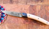 UNIKAT: Taschenmesser Thiers Claude Dozorme, Edition Laguiole-CARMAT 02, Damast, Mammut/Carbon, Plein, brosse Ansicht 1