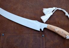Champagnersäbel Olivenholz, Saladini, Made in Italy - Teakholz Taschenmesser - Handmade in France