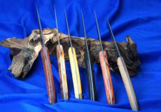 Steakmesser Claude Dozorme Thiers 6-teiliger Set bois panaches divers - Palisander Taschenmesser - Handmade in France