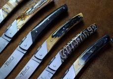 EXKLUSIVES Laguiole Goyon-Chazeau, ART DE LUXE,  DAMASON, 6-teilig, Steakmesserset, Mammutstosszahn, Volldamast