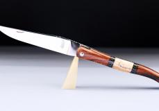 Halb-UNIKAT: Taschenmesser Laguiole David Dauvillaire, Edition BERGAS 13, Eisenholz, tripple Platines, brillant, Plein - NIDA Taschenmesser - Handmade in France