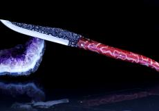 Halb-Unikat: Taschenmesser Laguiole David Dauvillaire, Edition FLAMME DE CORAIL, brillant, Koralle, guillochierte Biene