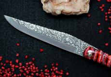 Halb-Unikat: Taschenmesser Laguiole David Dauvillaire, Edition RED KOI 02, brillant, Mammutbackenzahn, guillochierte Biene
