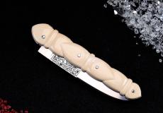 HALBUNIKAT: Taschenmesser von Mickael Ginisty, Edition EULALIA, Mammutstoßzahn, brosse