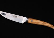 Küchenmesser Laguiole en Aubrac, Edition CONIQUE, Olivenholz, 15 cm Officemesser - Teakholz Taschenmesser - Handmade in France