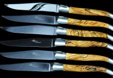 Laguiole du Barry, 6-teilig Steakmesserset, Eschenholz, brillant