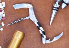 Laguiole en Aubrac, Sommelier, DAMIER Le JOU 03, brosse, Ebenholz/Knochen