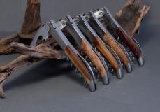 Sommelier Laguiole Honore Durand, Edition GERARD 06, Marmorholz, geschmiedete Fliege, brosse Taschenmesser - Handmade in France