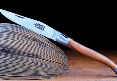 Laguiole-Taschenmesser Arbalete G. David, Edition MARGOT, Olivenholz, brosse - Eiche Taschenmesser - Handmade in France