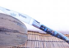 Laguiole-Taschenmesser Laguiole en Aubrac, Edition FUSION blau, Double Platines, brosse - Kategorie: Edition FUSION Taschenmesser - Handmade in France