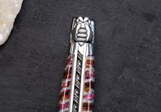 Laguiole Taschenmesser Mickael Ginisty, Edition: 5 BEAUTIES 57e, Mammutbackenzahn, brillant, guillochierte Biene