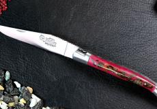 Taschenmesser Laguiole du Barry, Edition GOURMET Kaffeebohnen, 11 cm, brosse, guillochierte Biene