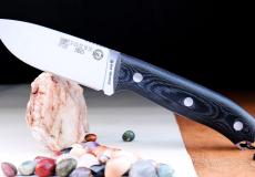 Outdoormesser Joker, Edition Ursus by Jose Sabater, feststehender Klinge, Stahl Böhler N965, Griff Micarta Taschenmesser - Handmade in France