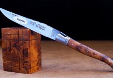 Taschenmesser Laguiole Le Fidele Classic Thujaholz, brosse/brillant - Thuya-Wurzelholz Taschenmesser - Handmade in France