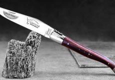 Taschenmesser Laguiole Honore Durand, Edition PREMIERE, Bois de Violette, brillant, guillochierte Biene, brillant - Veilchenholz Taschenmesser - Handmade in France