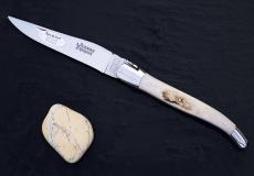 Taschenmesser Laguiole Aveyron, brillant, Hirschhorn, guillochierte Biene Taschenmesser - Handmade in France