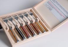 Laguiole "Le Fidèle" 6-teilig, Dessertgabel Divers - Rosenholz Taschenmesser - Handmade in France