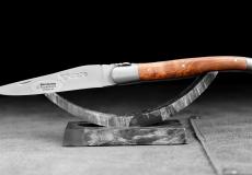 Taschenmesser Laguiole en Aubrac, Brosse, Rosskastanie, guillochierte Biene - Kastanienholz Taschenmesser - Handmade in France