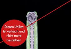 AUSVERKAUFT: Taschenmesser Laguiole en Aubrac, AURORA 02, Kamelknochen grün, plein, brosse, guillochierte Biene Taschenmesser - Handmade in France