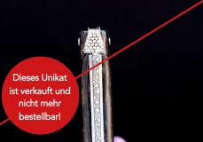 UNIKAT: Taschenmesser Laguiole en Aubrac, Edition GASTON 02 mit Diamanten, Mooreiche, plein, brosse Taschenmesser - Handmade in France