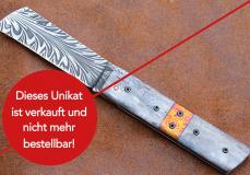 Taschenmesser TIRAF von Thomas Fleury, Giraffenknochen, Damast, brillant Taschenmesser - Handmade in France