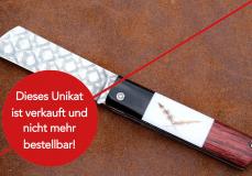 Taschenmesser TOBONY von Thomas Fleury, Ebenholz/Waldschnepfe/Palisander, Damast, brillant Taschenmesser - Handmade in France