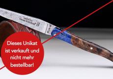 UNIKAT: Laguiole Claude Dozorme, Edition ARIGON 10, Damast, Nussbaum, Plein, brillant Taschenmesser - Handmade in France