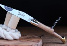Taschenmesser Laguiole Honore Durand  mit Korkenzieher, Edition ARCHEOP 01, double Platines, Wacholder, brillant 