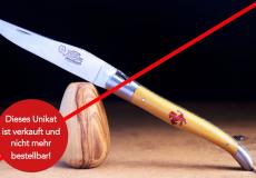 UNIKAT 06: Laguiole-Taschenmesser Laguiole du Barry, Staminaholz, brosse, Double Platines Taschenmesser - Handmade in France