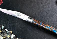 Taschenmesser Laguiole du Barry, Edition GOURMET Zimt, 11 cm, brosse, guillochierte Biene - Kunstharz Taschenmesser - Handmade in France