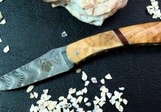 Taschenmesser CAMEMBERT de Luxe, Laguiole en Aubrac, Pappelholz, Amourette - Pappelholz Laguiole Messer - Helles, leichtes Edelholz mit lebendiger Maserung Taschenmesser - Handmade in France