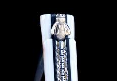  Taschenmesser Chevalier Laguiole, Edition AREC 04, Horn/Warzenschwein, brosse, Plein, double Platines, Diamante/Gold - Warzenschweinstoßzahn Taschenmesser - Handmade in France