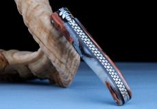 Taschenmesser Chevalier Laguiole, Edition NEW BERLONE 05,  doubles Platines, Wacholder/Kunstharz, brosse Taschenmesser - Handmade in France