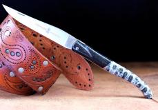 Taschenmesser Chevalier Laguiole Edition WILD LIFE - TIGER, Double Platines, brosse, Plein, Koralle / Horn - Erlenholz Taschenmesser - Handmade in France