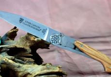 Taschenmesser Claude Dozorme, Edition Liner Francais CAPUCIN, Korkenzieher, Eiche, brosse Taschenmesser - Handmade in France
