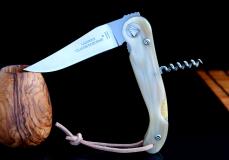 Taschenmesser Claude Dozorme Laguiole, Edition Baroudeur, Horn, mit Korkenzieher Taschenmesser - Handmade in France