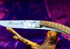 Taschenmesser Claude Dozorme, Thiers Liner Lock, Edition Nature WABEN, Nussbaum Taschenmesser - Handmade in France
