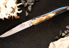 Taschenmesser Forge de Laguiole Edition ALCHEMIST 01, Hybrid-Holz, guillochierte Biene, brillant, Plein