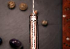 Taschenmesser Forge de Laguiole Edition VALARI 02, Carbonfaser, guillochierte Biene, Damast