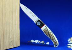 Taschenmesser Joker-Koala 7 cm, Ebenholz / Hirschhorn-Kruste, Backlock-Arretierung Taschenmesser - Handmade in France