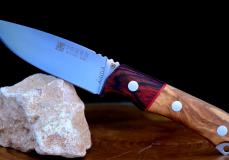 Jagdmesser / Outdoormesser Joker-AQUILA, 10 cm, Olivenholz / Rosenholz Taschenmesser - Handmade in France